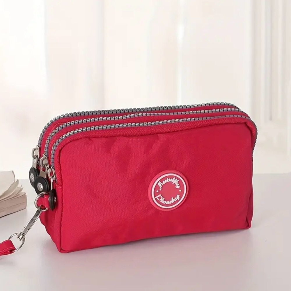 Red Double-Zip Women's Bag